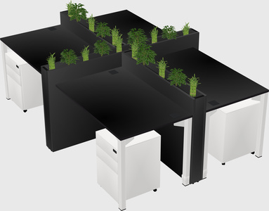 Rectangular shared desk