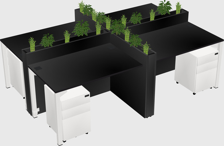 Rectangular shared desk