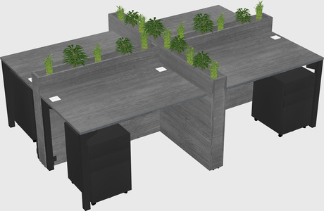Rectangular shared desk