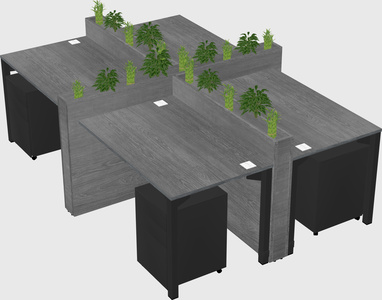 Rectangular shared desk