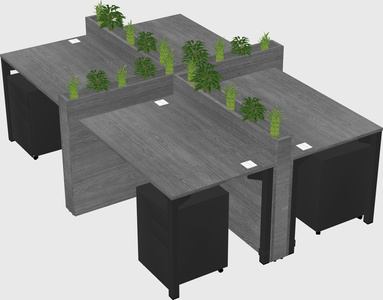 Rectangular shared desk