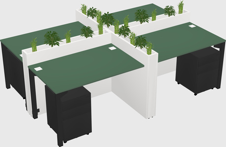 Rectangular shared desk