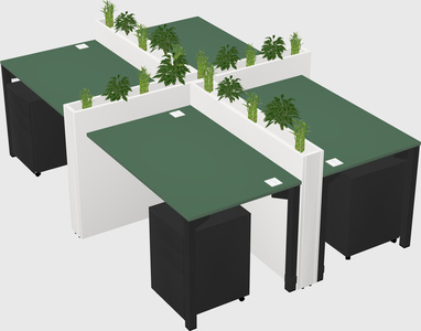 Rectangular shared desk