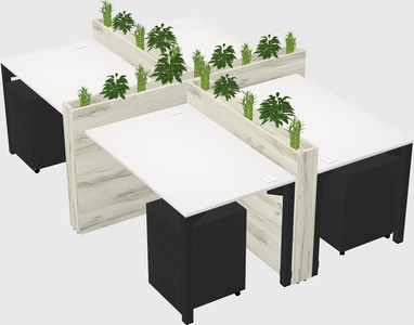 Rectangular shared desk