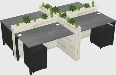 Rectangular shared desk