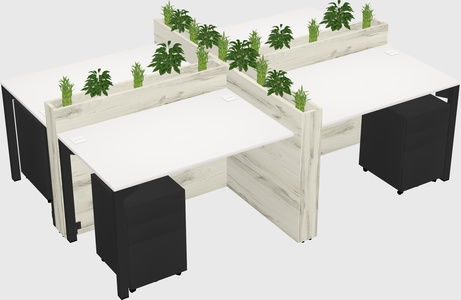 Rectangular shared desk