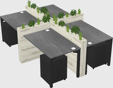 Rectangular shared desk