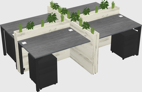 Rectangular shared desk
