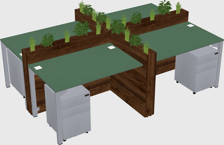 Rectangular shared desk