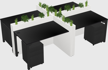 Rectangular shared desk