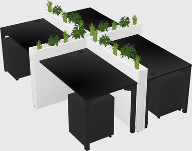 Rectangular shared desk