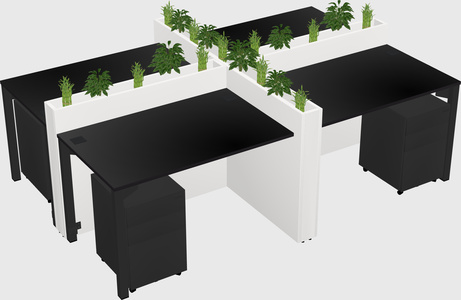 Rectangular shared desk