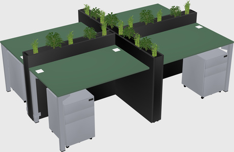 Rectangular shared desk