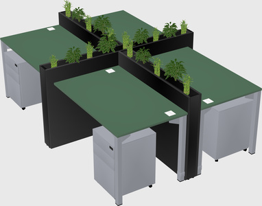 Rectangular shared desk