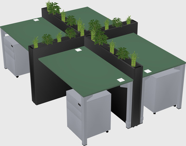 Rectangular shared desk