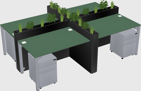 Rectangular shared desk