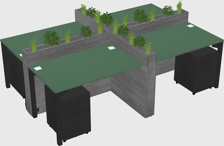 Rectangular shared desk