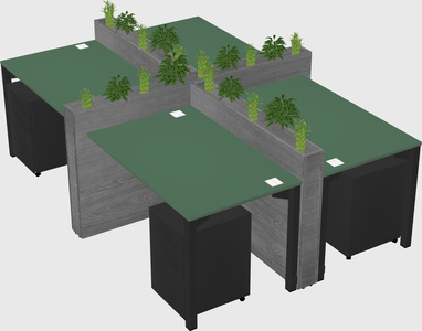 Rectangular shared desk