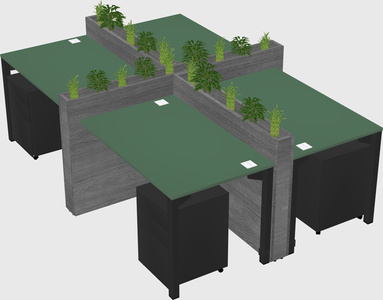 Rectangular shared desk