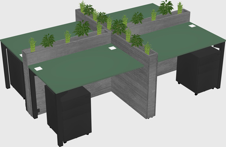 Rectangular shared desk