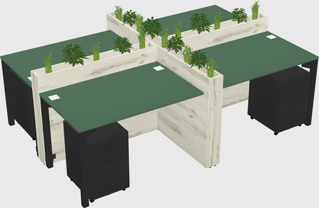 Rectangular shared desk