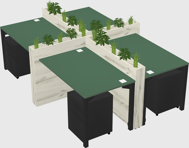 Rectangular shared desk
