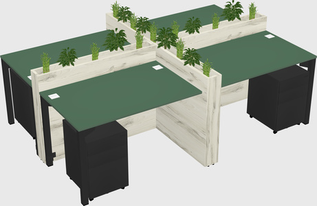 Rectangular shared desk