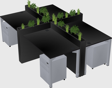 Rectangular shared desk