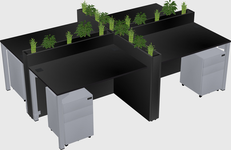 Rectangular shared desk