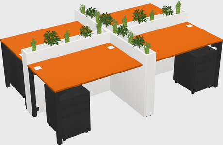 Rectangular shared desk
