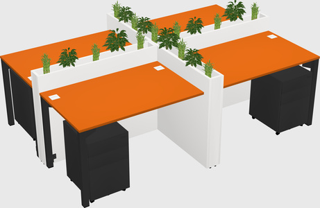 Rectangular shared desk