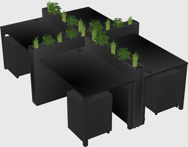 Rectangular shared desk