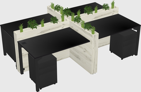 Rectangular shared desk