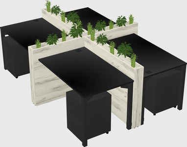 Rectangular shared desk