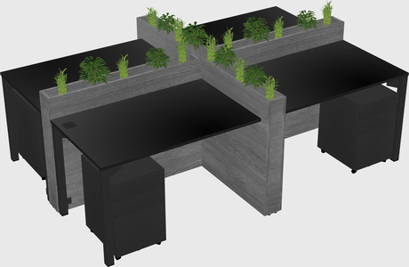 Rectangular shared desk