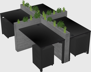 Rectangular shared desk