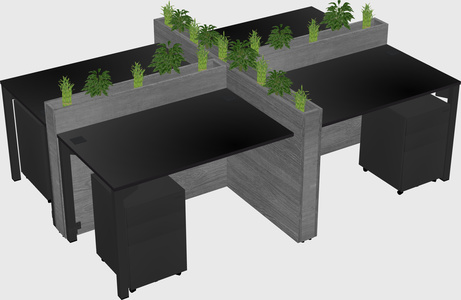 Rectangular shared desk