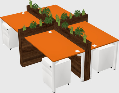Rectangular shared desk