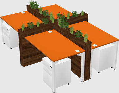Rectangular shared desk