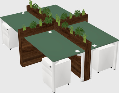 Rectangular shared desk