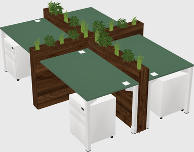 Rectangular shared desk