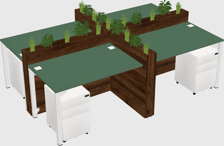 Rectangular shared desk