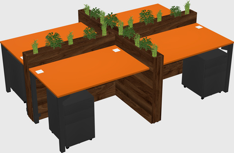 Rectangular shared desk