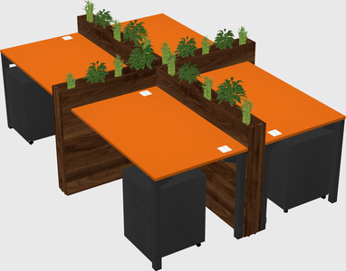 Rectangular shared desk