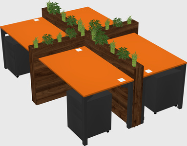 Rectangular shared desk