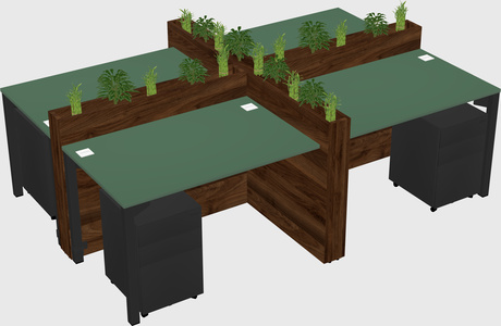 Rectangular shared desk