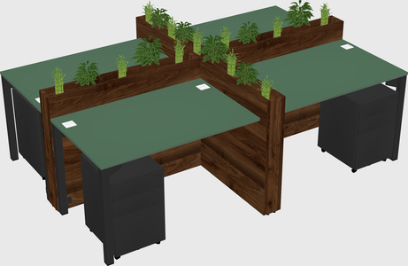 Rectangular shared desk