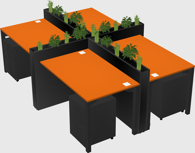 Rectangular shared desk