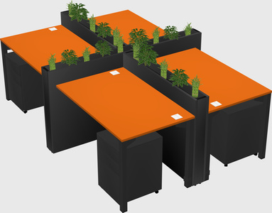 Rectangular shared desk