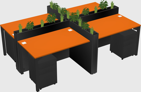 Rectangular shared desk